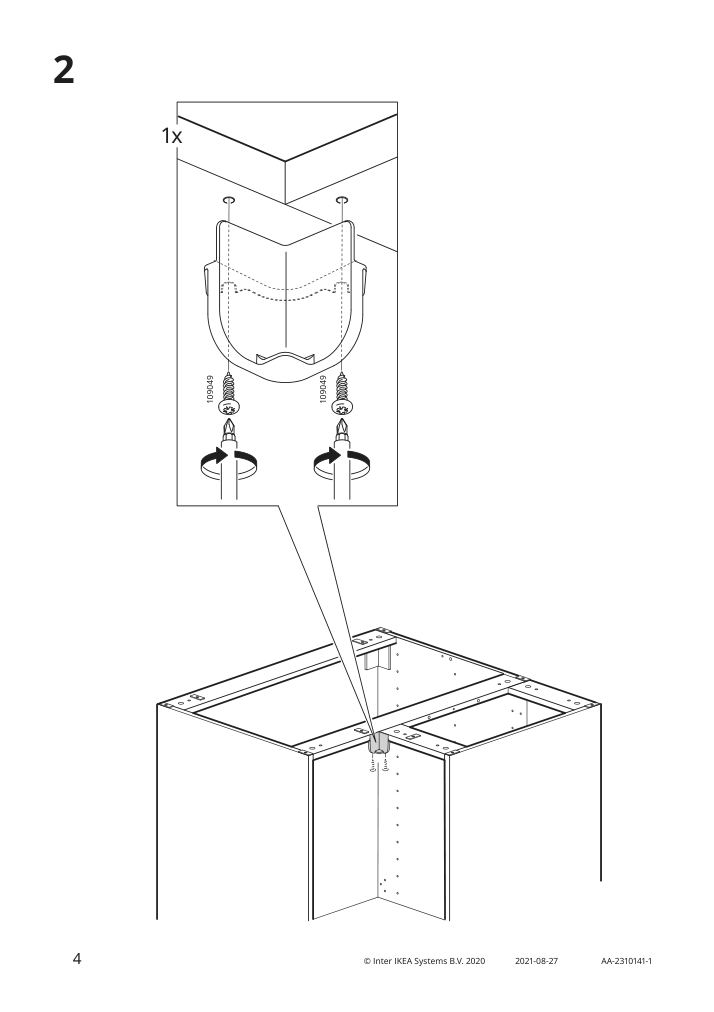 Assembly instructions for IKEA Upploev 2 p door corner base cabinet set left handed matte anthracite | Page 4 - IKEA UPPLÖV 2-p door/corner base cabinet set 204.974.00