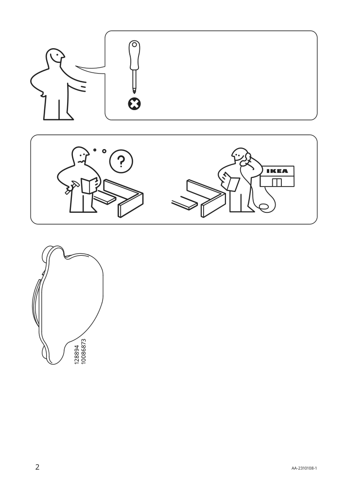 Assembly instructions for IKEA Upploev door matte anthracite | Page 2 - IKEA SEKTION / MAXIMERA high cab f oven+2 drawers/2 doors 094.930.07