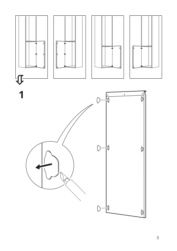 Assembly instructions for IKEA Upploev door matte anthracite | Page 3 - IKEA SEKTION / MAXIMERA high cab f oven+2 drawers/2 doors 094.930.07