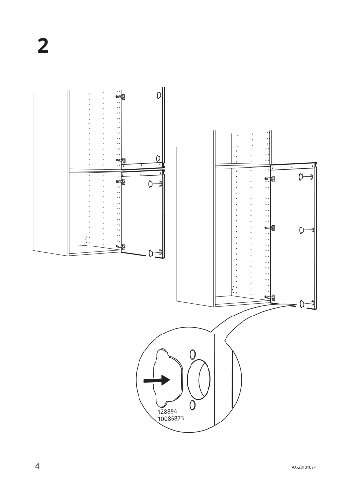 Assembly instructions for IKEA Upploev door matte anthracite | Page 4 - IKEA SEKTION / MAXIMERA high cab f oven+2 drawers/2 doors 094.930.07