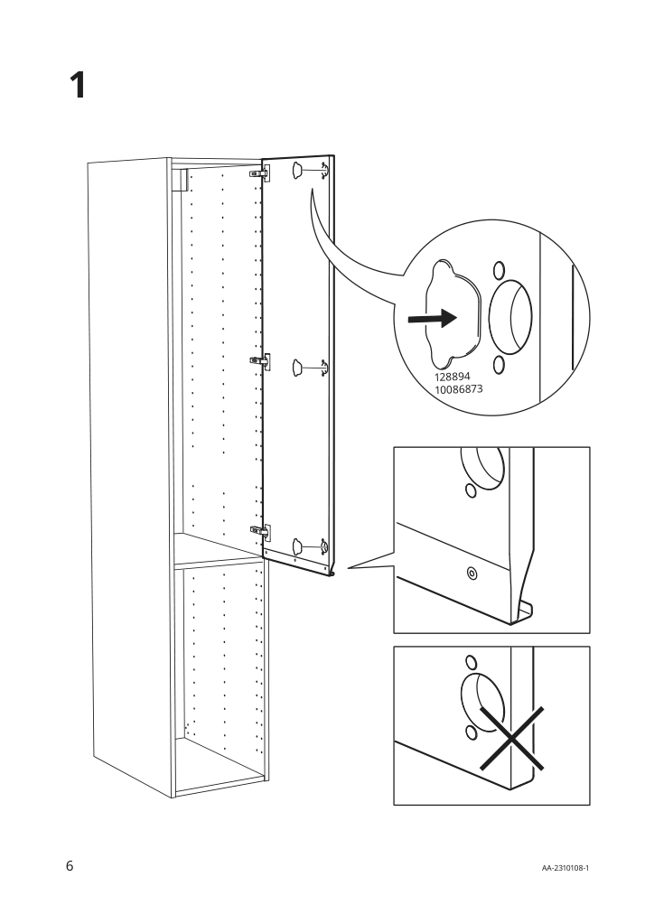 Assembly instructions for IKEA Upploev door matte anthracite | Page 6 - IKEA SEKTION / MAXIMERA high cab f oven+2 drawers/2 doors 094.930.07