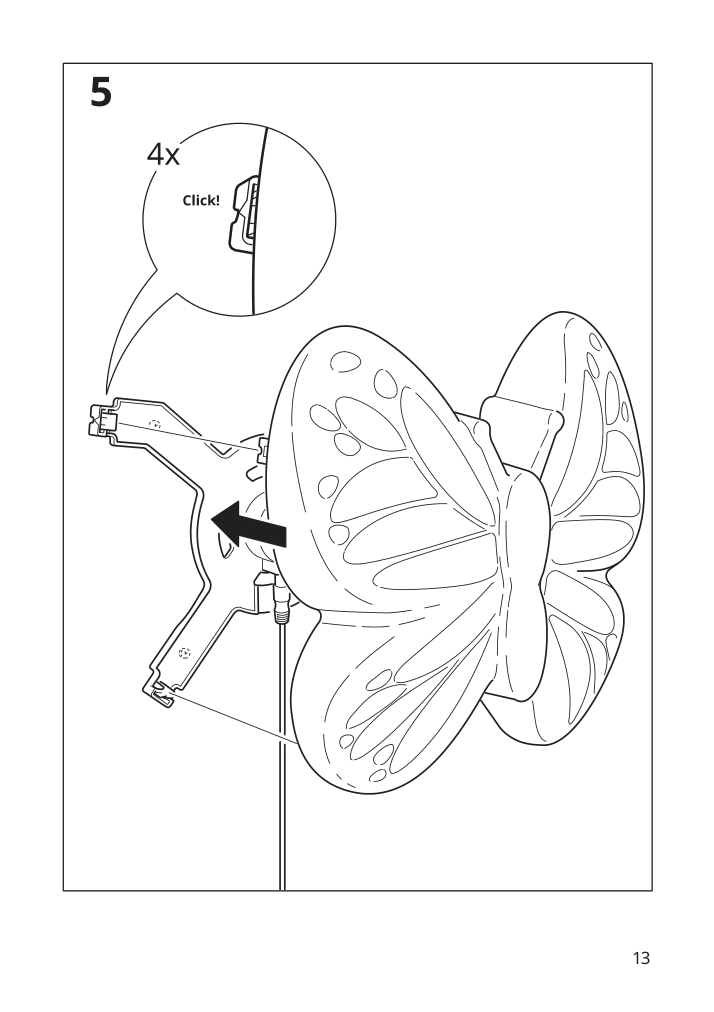 Assembly instructions for IKEA Upplyst led wall lamp butterfly light blue | Page 13 - IKEA UPPLYST LED wall lamp 604.403.41