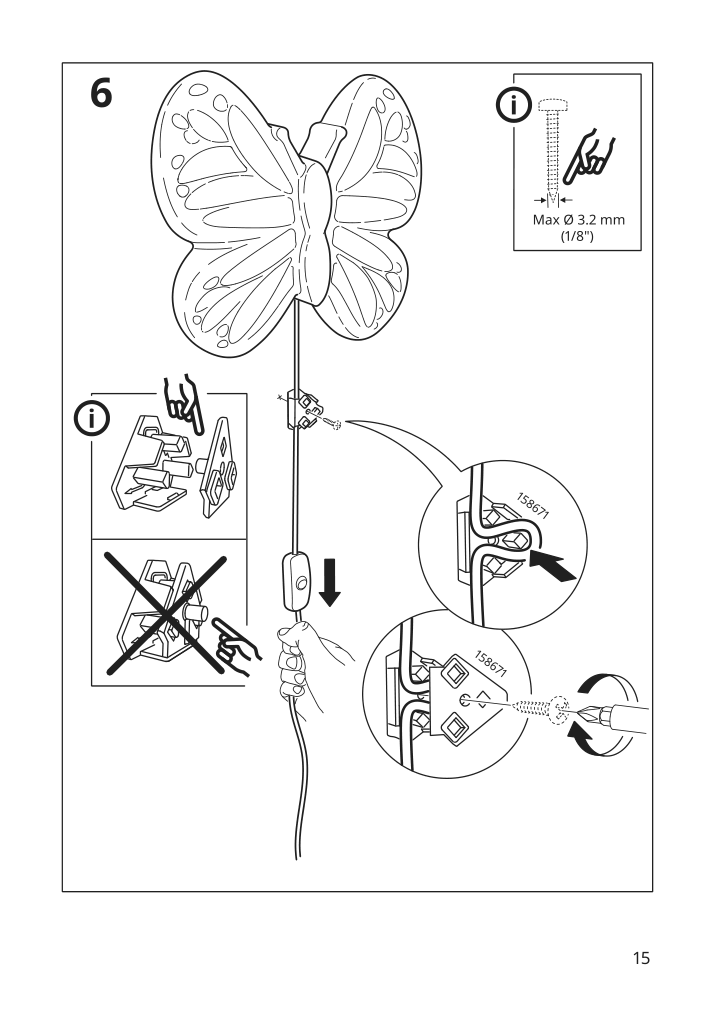 Assembly instructions for IKEA Upplyst led wall lamp butterfly light blue | Page 15 - IKEA UPPLYST LED wall lamp 604.403.41