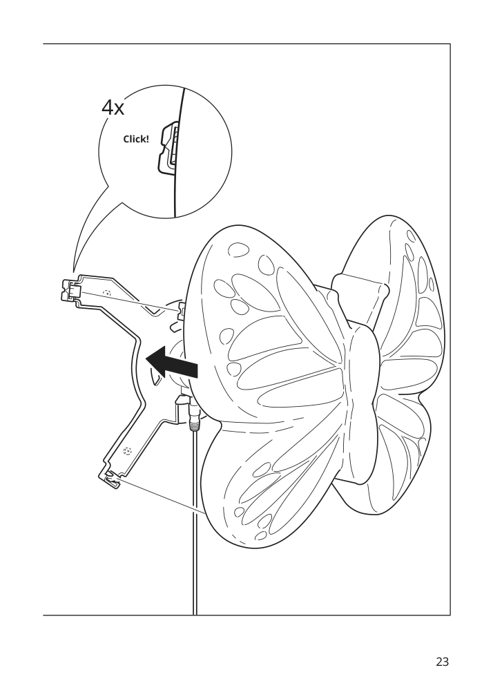 Assembly instructions for IKEA Upplyst led wall lamp butterfly light blue | Page 23 - IKEA UPPLYST LED wall lamp 604.403.41