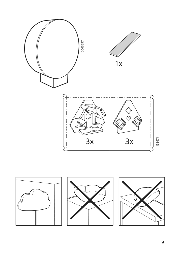 Assembly instructions for IKEA Upplyst led wall lamp cloud white | Page 9 - IKEA UPPLYST LED wall lamp 304.245.16