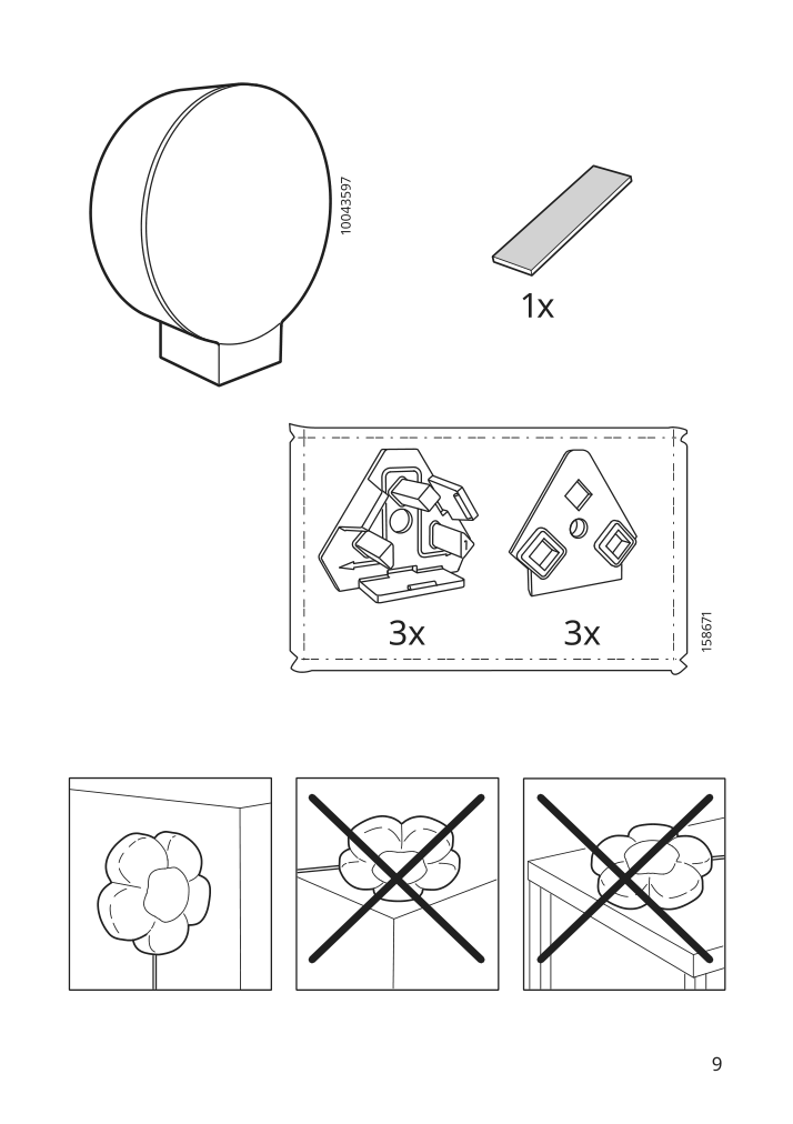 Assembly instructions for IKEA Upplyst led wall lamp flower lilac | Page 9 - IKEA UPPLYST LED wall lamp 004.403.39