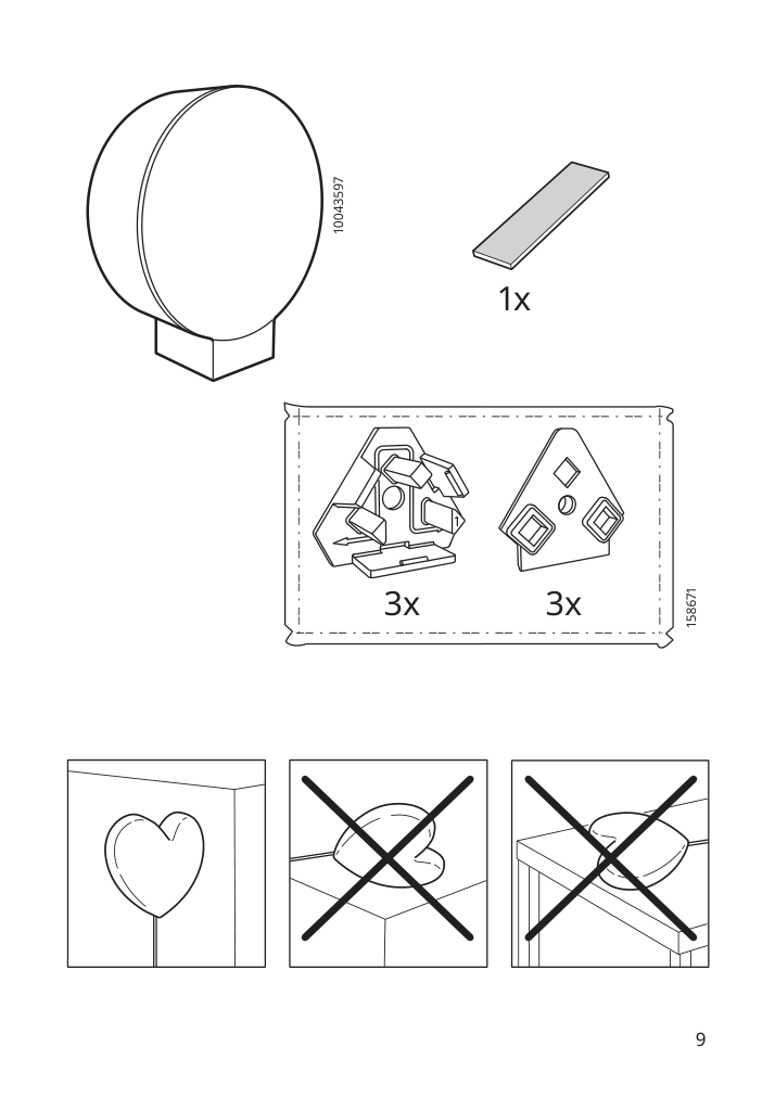 Assembly instructions for IKEA Upplyst led wall lamp heart pink | Page 9 - IKEA UPPLYST LED wall lamp 404.403.42