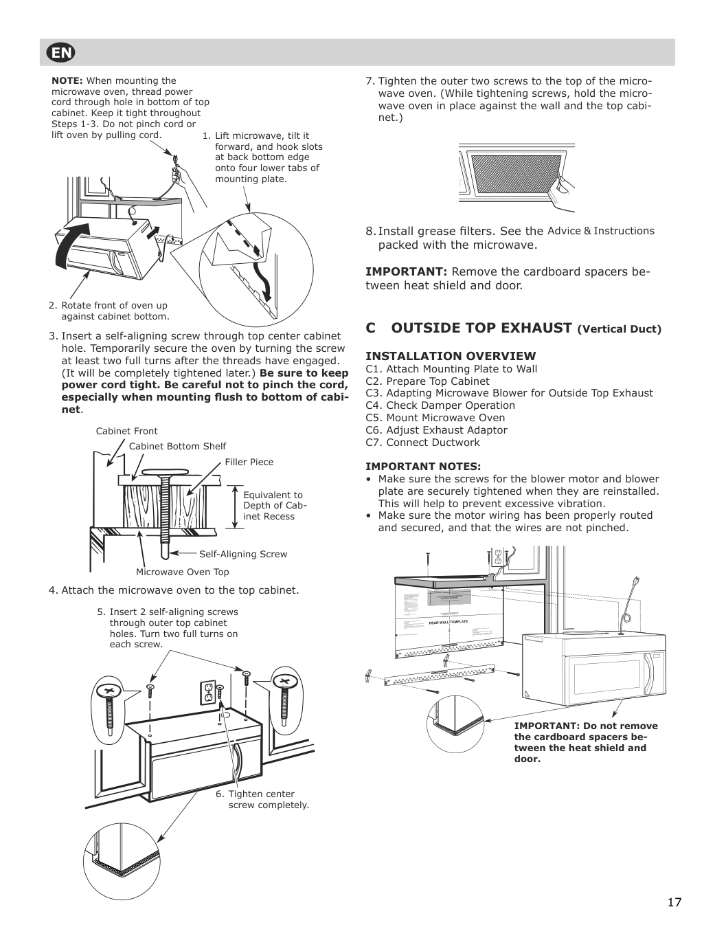 Assembly instructions for IKEA Uppseende over the range convection microwave stainless steel | Page 17 - IKEA UPPSEENDE over-the-range convection microwave 204.621.65