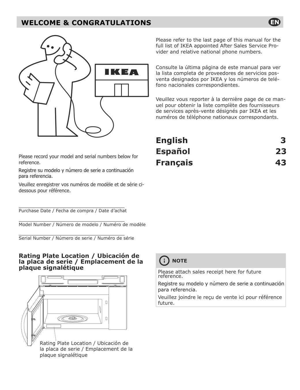 Assembly instructions for IKEA Uppseende over the range convection microwave stainless steel | Page 2 - IKEA UPPSEENDE over-the-range convection microwave 204.621.65