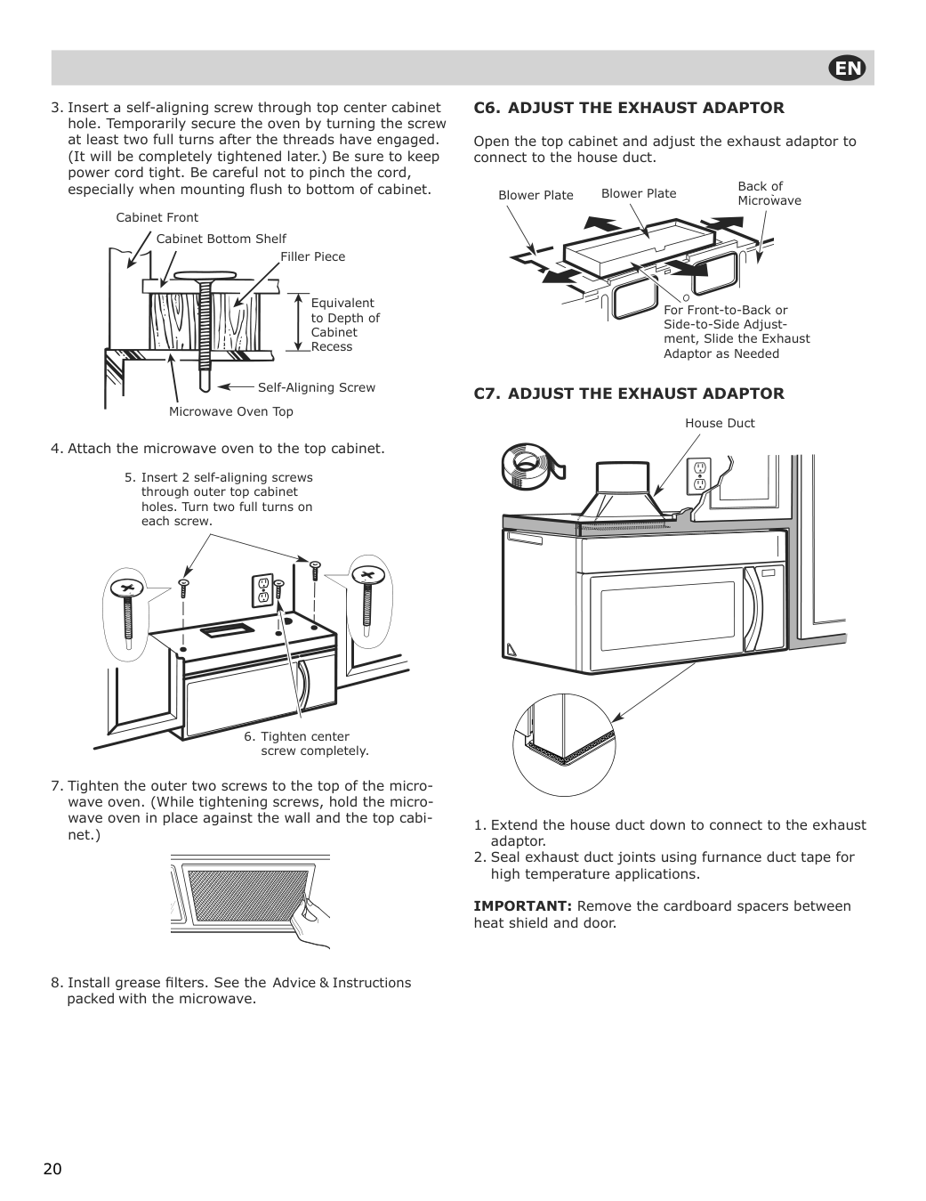 Assembly instructions for IKEA Uppseende over the range convection microwave stainless steel | Page 20 - IKEA UPPSEENDE over-the-range convection microwave 204.621.65