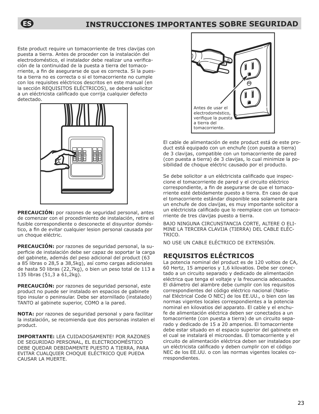 Assembly instructions for IKEA Uppseende over the range convection microwave stainless steel | Page 23 - IKEA UPPSEENDE over-the-range convection microwave 204.621.65