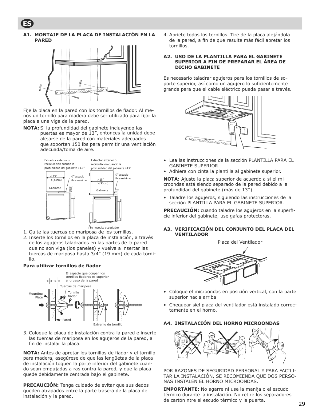 Assembly instructions for IKEA Uppseende over the range convection microwave stainless steel | Page 29 - IKEA UPPSEENDE over-the-range convection microwave 204.621.65