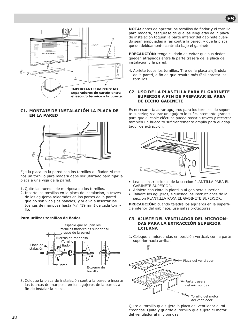 Assembly instructions for IKEA Uppseende over the range convection microwave stainless steel | Page 38 - IKEA UPPSEENDE over-the-range convection microwave 204.621.65