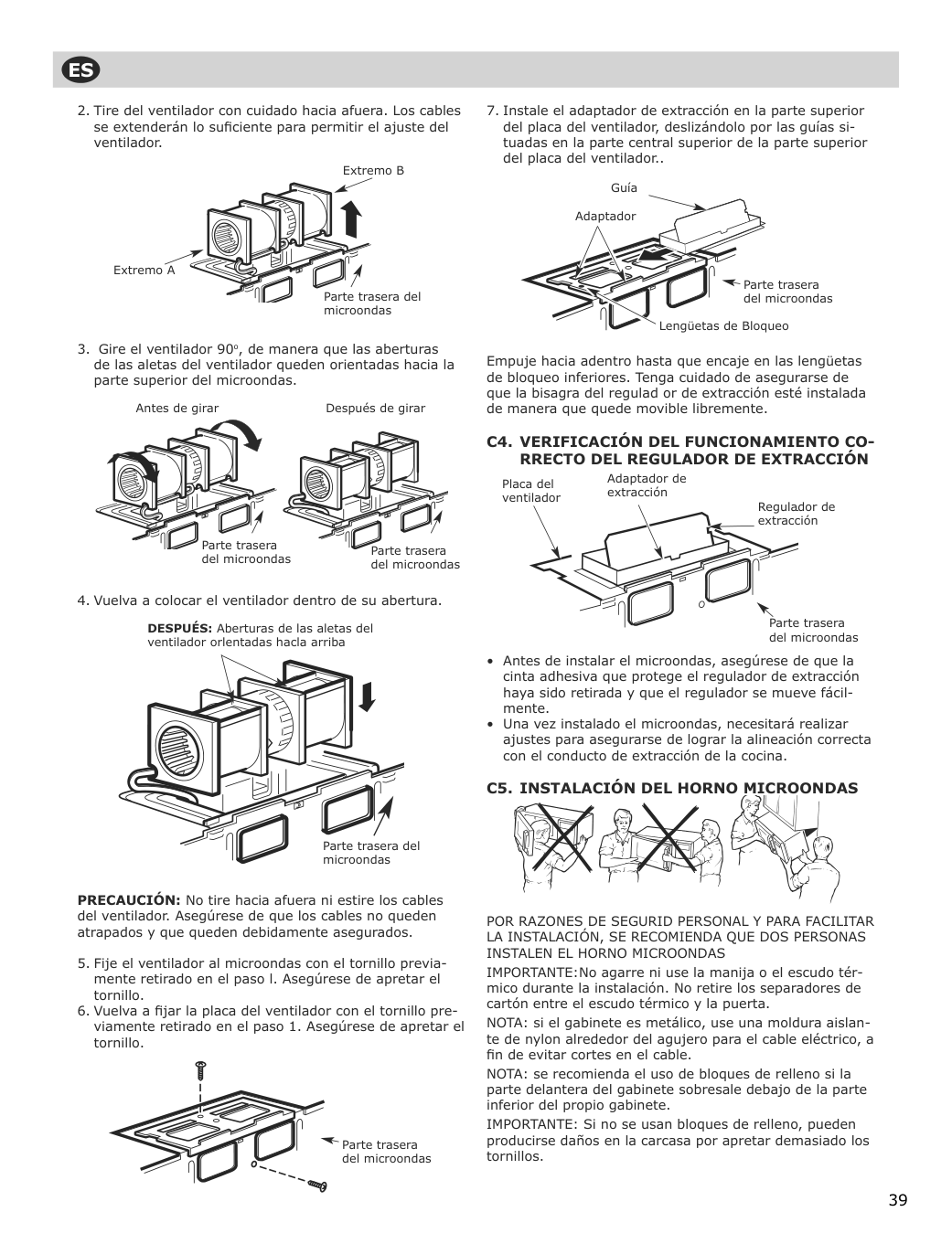 Assembly instructions for IKEA Uppseende over the range convection microwave stainless steel | Page 39 - IKEA UPPSEENDE over-the-range convection microwave 204.621.65