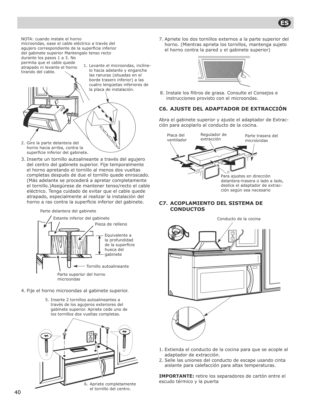 Assembly instructions for IKEA Uppseende over the range convection microwave stainless steel | Page 40 - IKEA UPPSEENDE over-the-range convection microwave 204.621.65