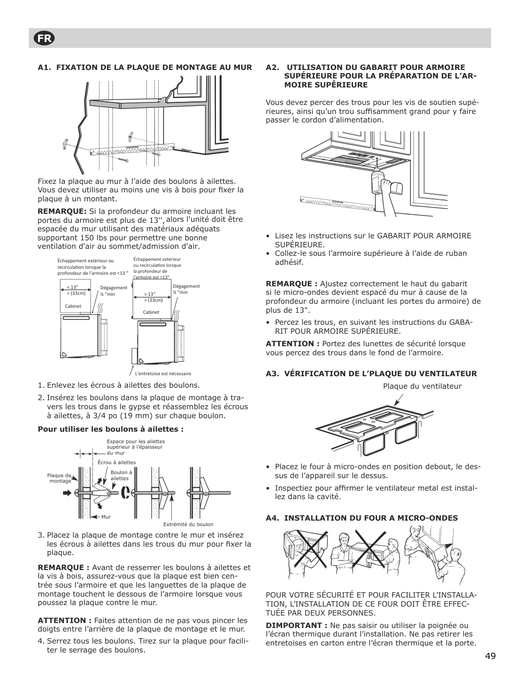 Assembly instructions for IKEA Uppseende over the range convection microwave stainless steel | Page 49 - IKEA UPPSEENDE over-the-range convection microwave 204.621.65