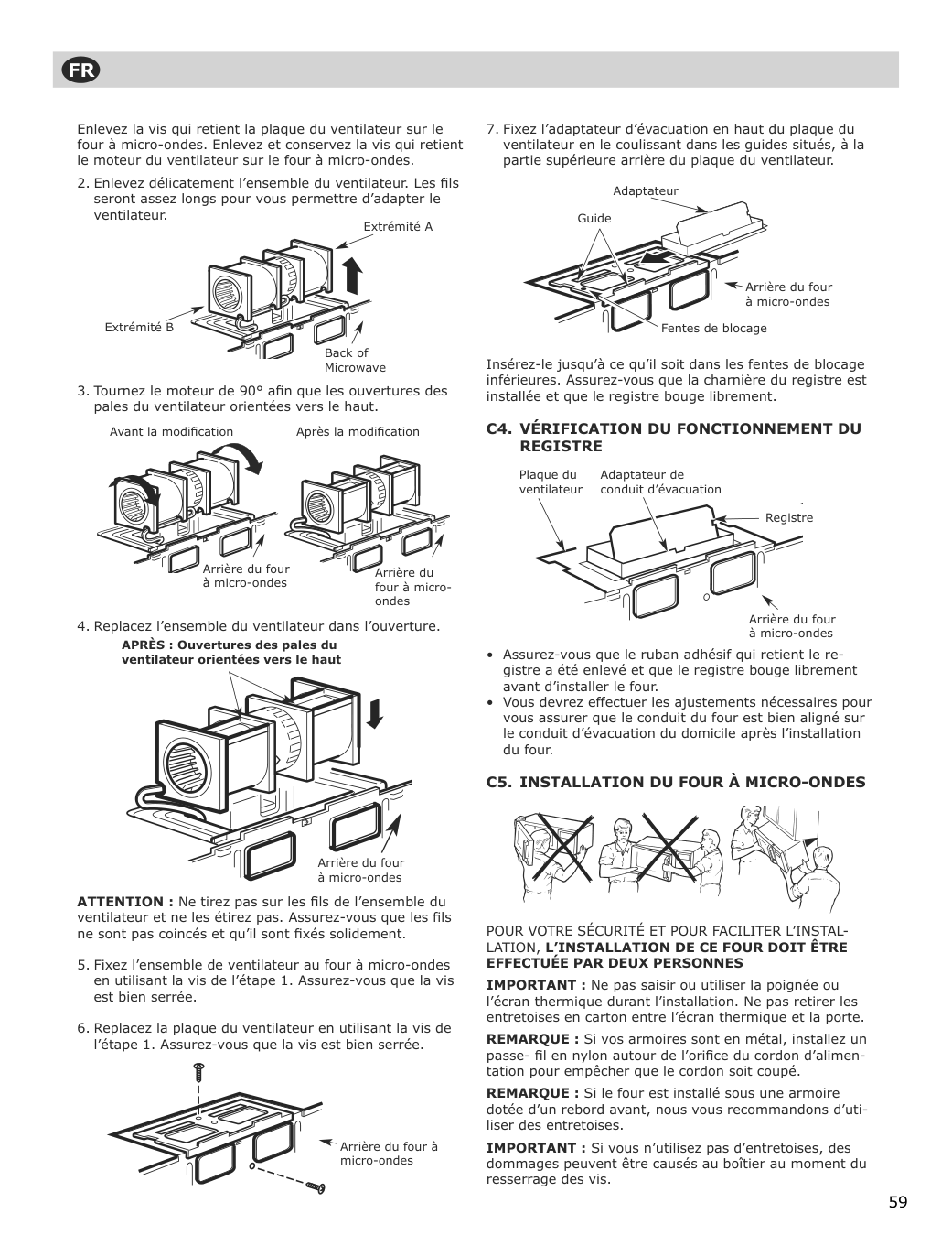 Assembly instructions for IKEA Uppseende over the range convection microwave stainless steel | Page 59 - IKEA UPPSEENDE over-the-range convection microwave 204.621.65