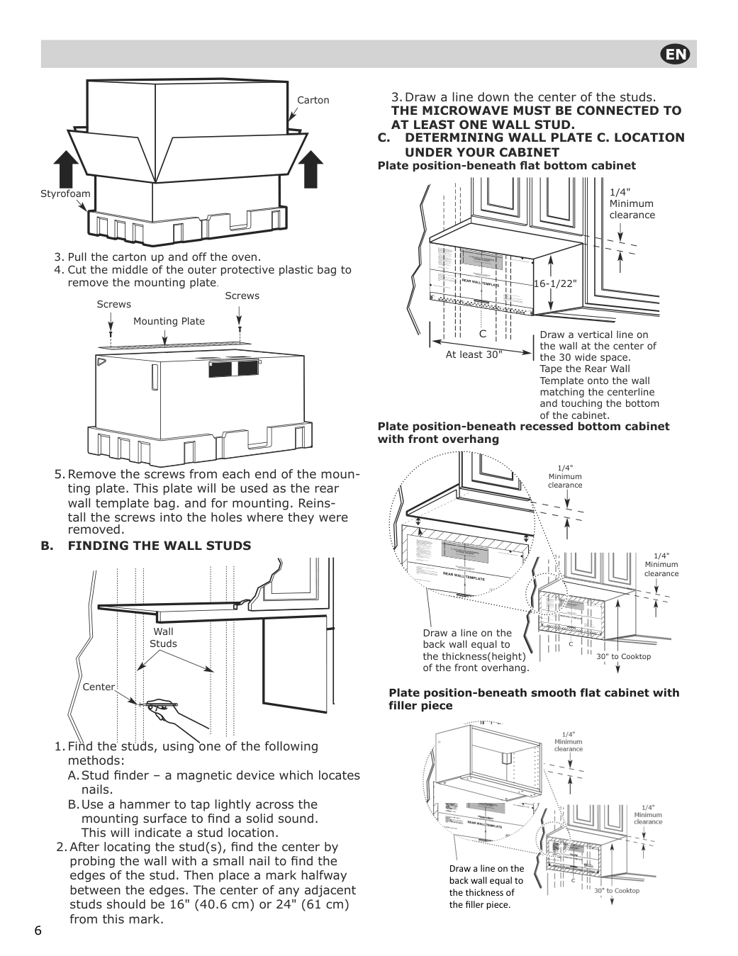 Assembly instructions for IKEA Uppseende over the range convection microwave stainless steel | Page 6 - IKEA UPPSEENDE over-the-range convection microwave 204.621.65