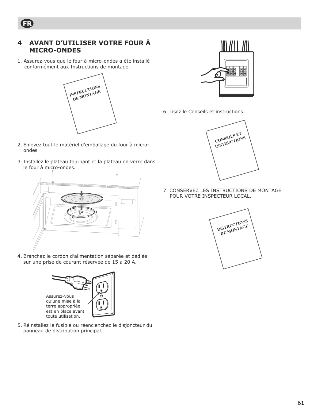 Assembly instructions for IKEA Uppseende over the range convection microwave stainless steel | Page 61 - IKEA UPPSEENDE over-the-range convection microwave 204.621.65