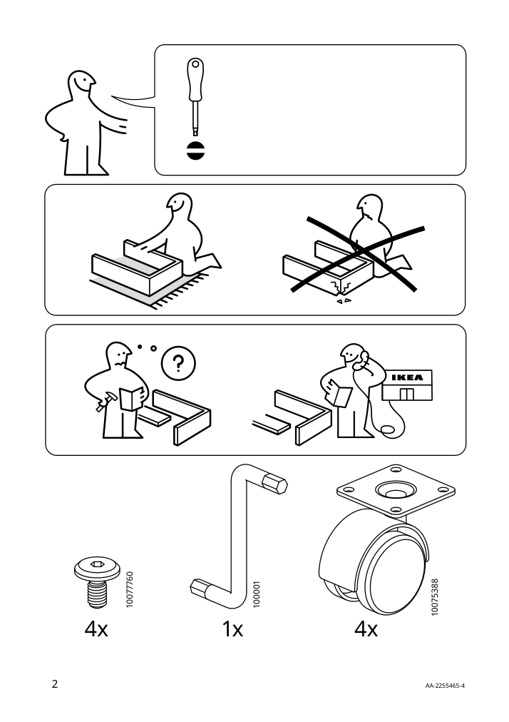 Assembly instructions for IKEA Uppspel cpu stand with casters dark gray | Page 2 - IKEA UPPSPEL cpu stand with casters 405.077.85