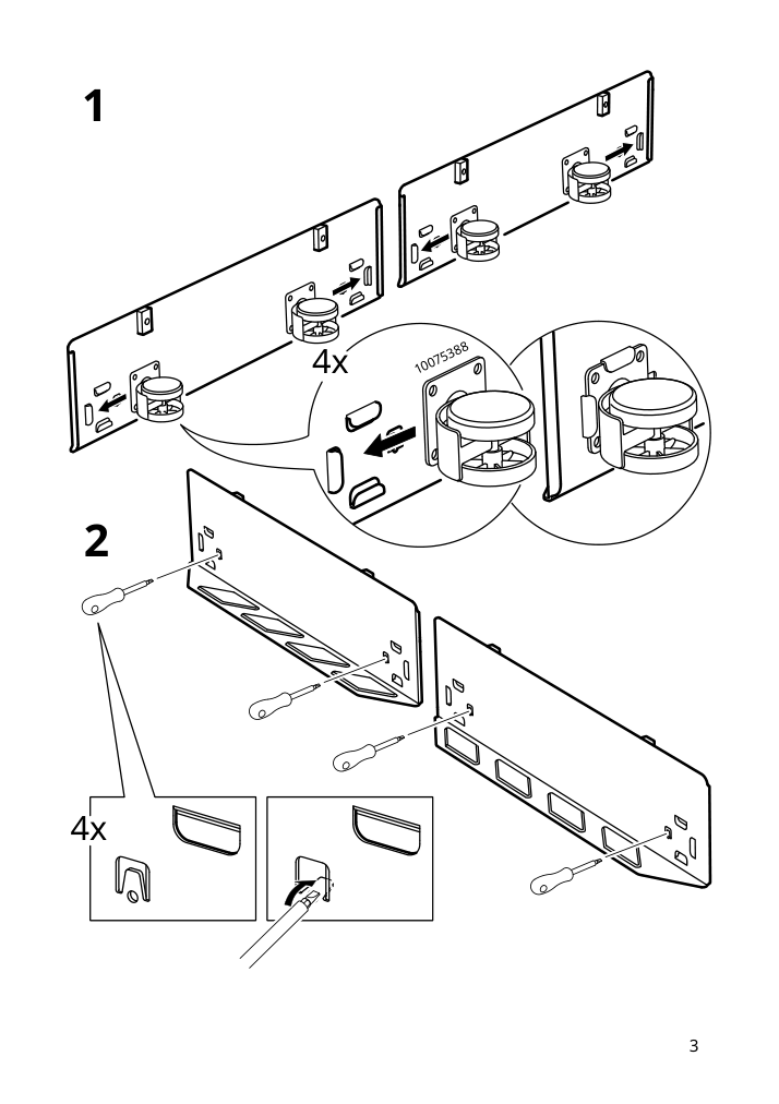 Assembly instructions for IKEA Uppspel cpu stand with casters dark gray | Page 3 - IKEA UPPSPEL cpu stand with casters 405.077.85