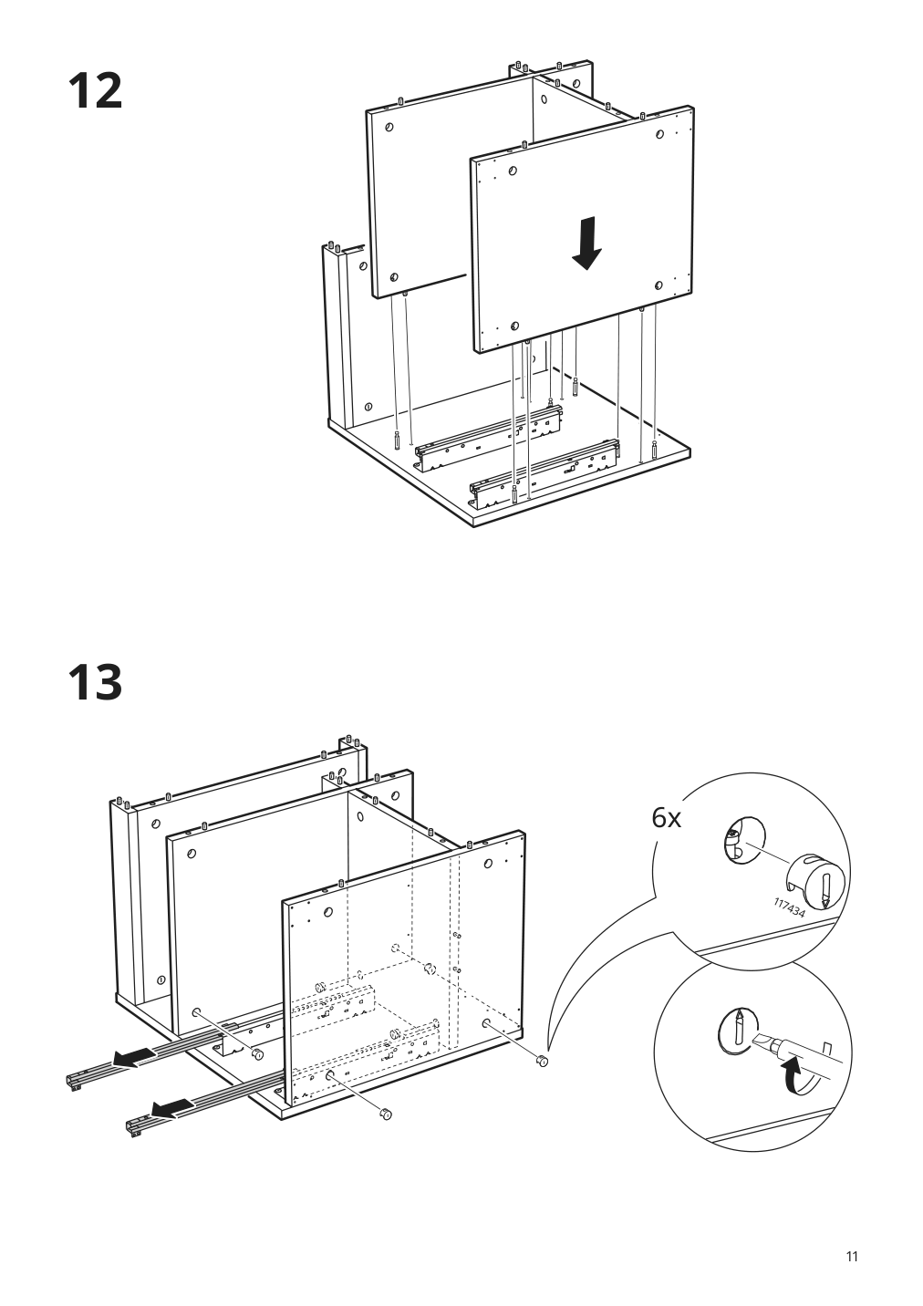 Assembly instructions for IKEA Uppspel drawer unit on casters black | Page 11 - IKEA UPPSPEL drawer unit on casters 805.076.32