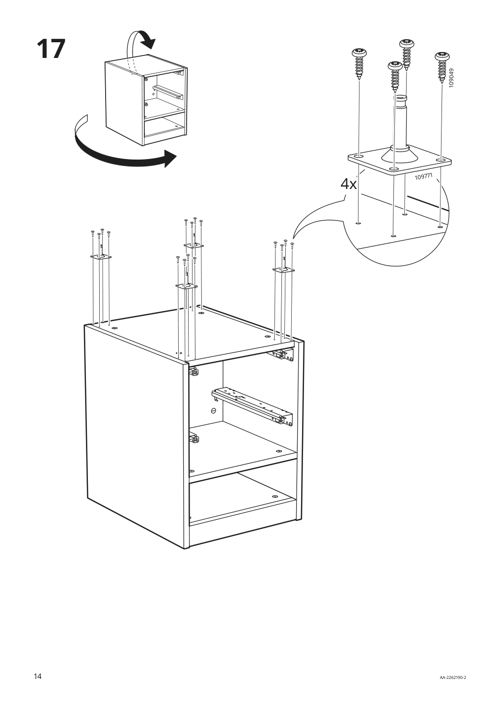 Assembly instructions for IKEA Uppspel drawer unit on casters black | Page 14 - IKEA UPPSPEL drawer unit on casters 805.076.32