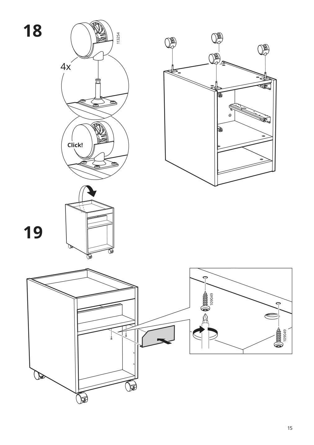 Assembly instructions for IKEA Uppspel drawer unit on casters black | Page 15 - IKEA UPPSPEL drawer unit on casters 805.076.32