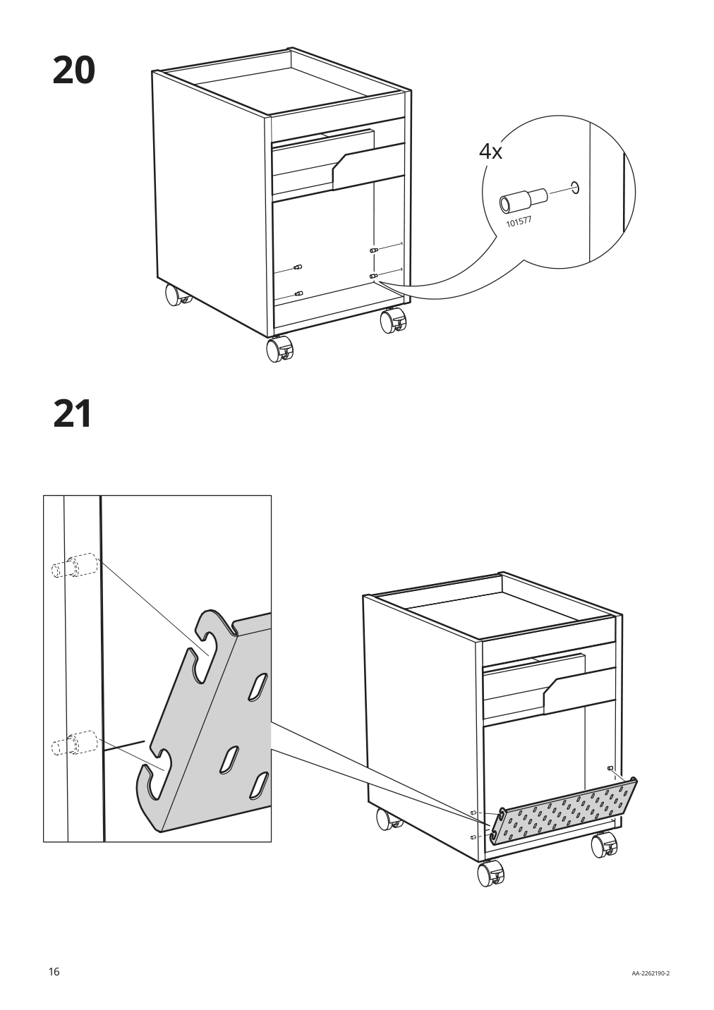 Assembly instructions for IKEA Uppspel drawer unit on casters black | Page 16 - IKEA UPPSPEL drawer unit on casters 805.076.32