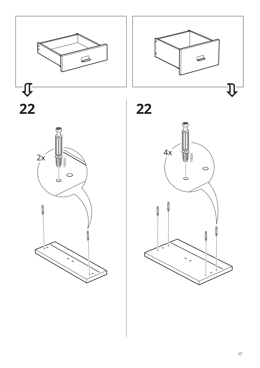 Assembly instructions for IKEA Uppspel drawer unit on casters black | Page 17 - IKEA UPPSPEL drawer unit on casters 805.076.32