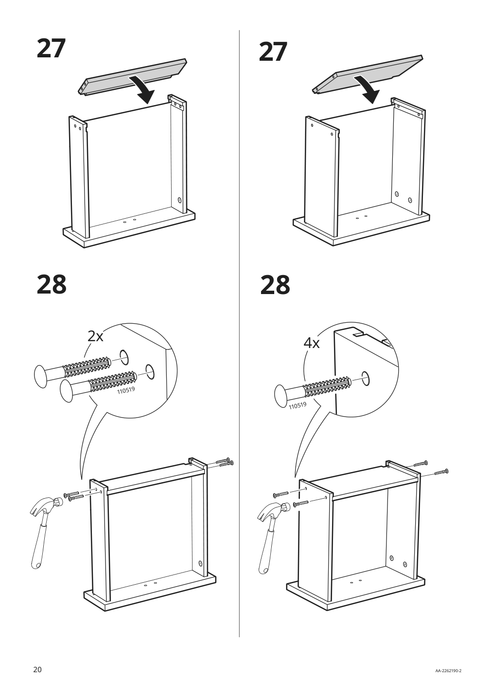 Assembly instructions for IKEA Uppspel drawer unit on casters black | Page 20 - IKEA UPPSPEL drawer unit on casters 805.076.32