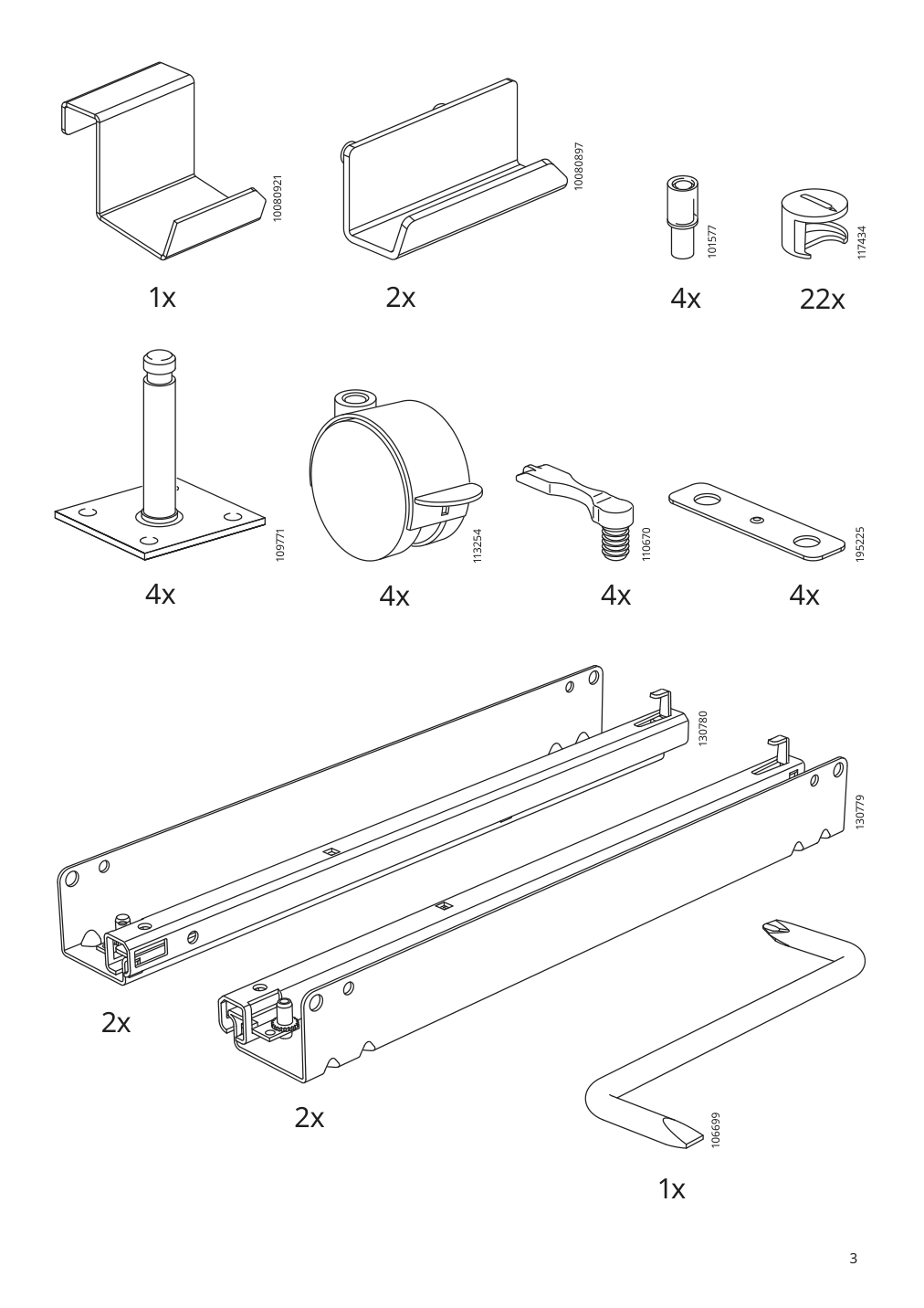 Assembly instructions for IKEA Uppspel drawer unit on casters black | Page 3 - IKEA UPPSPEL drawer unit on casters 805.076.32