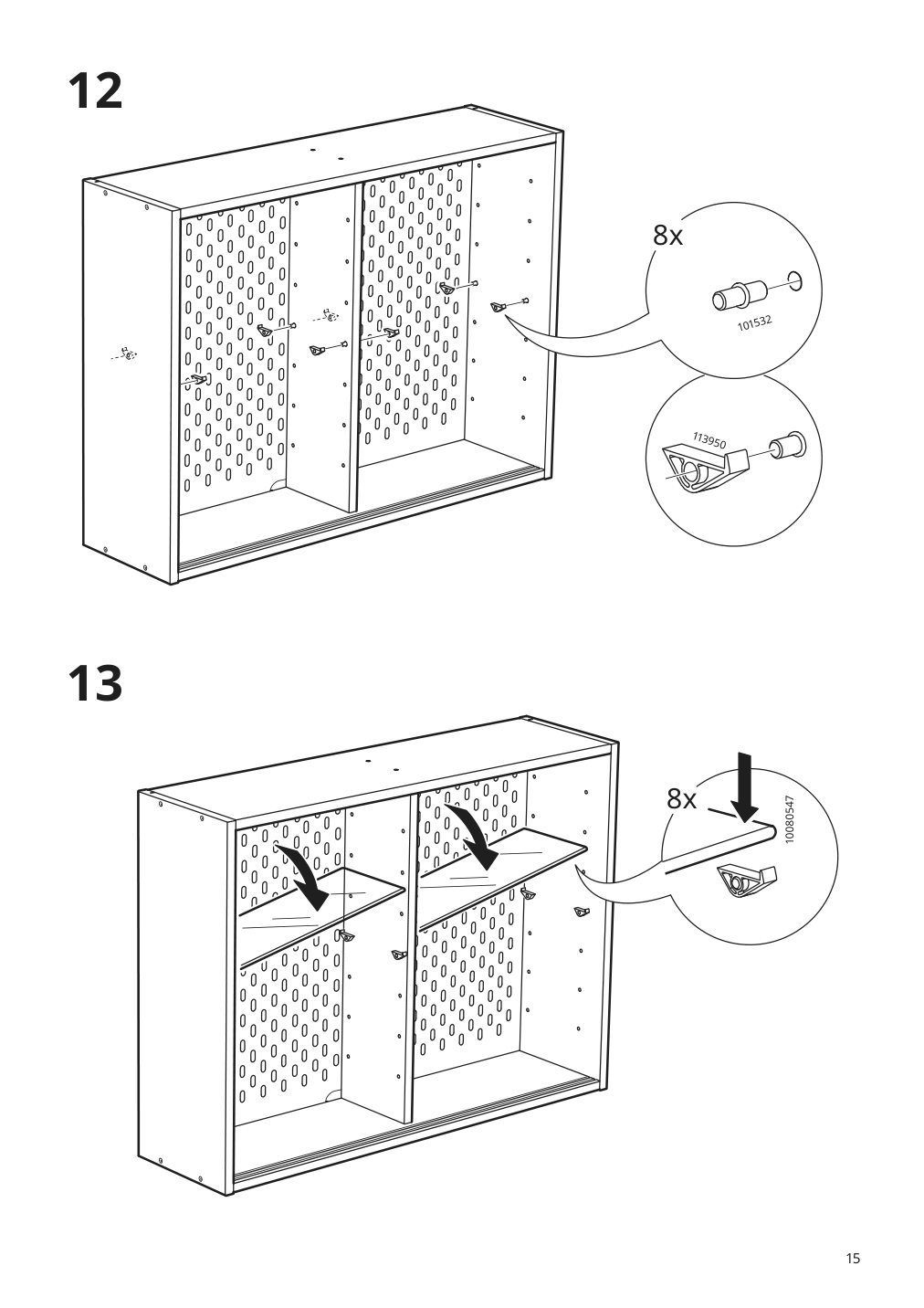 Assembly instructions for IKEA Uppspel glass door cabinet dark gray | Page 15 - IKEA UPPSPEL glass-door cabinet 905.076.36