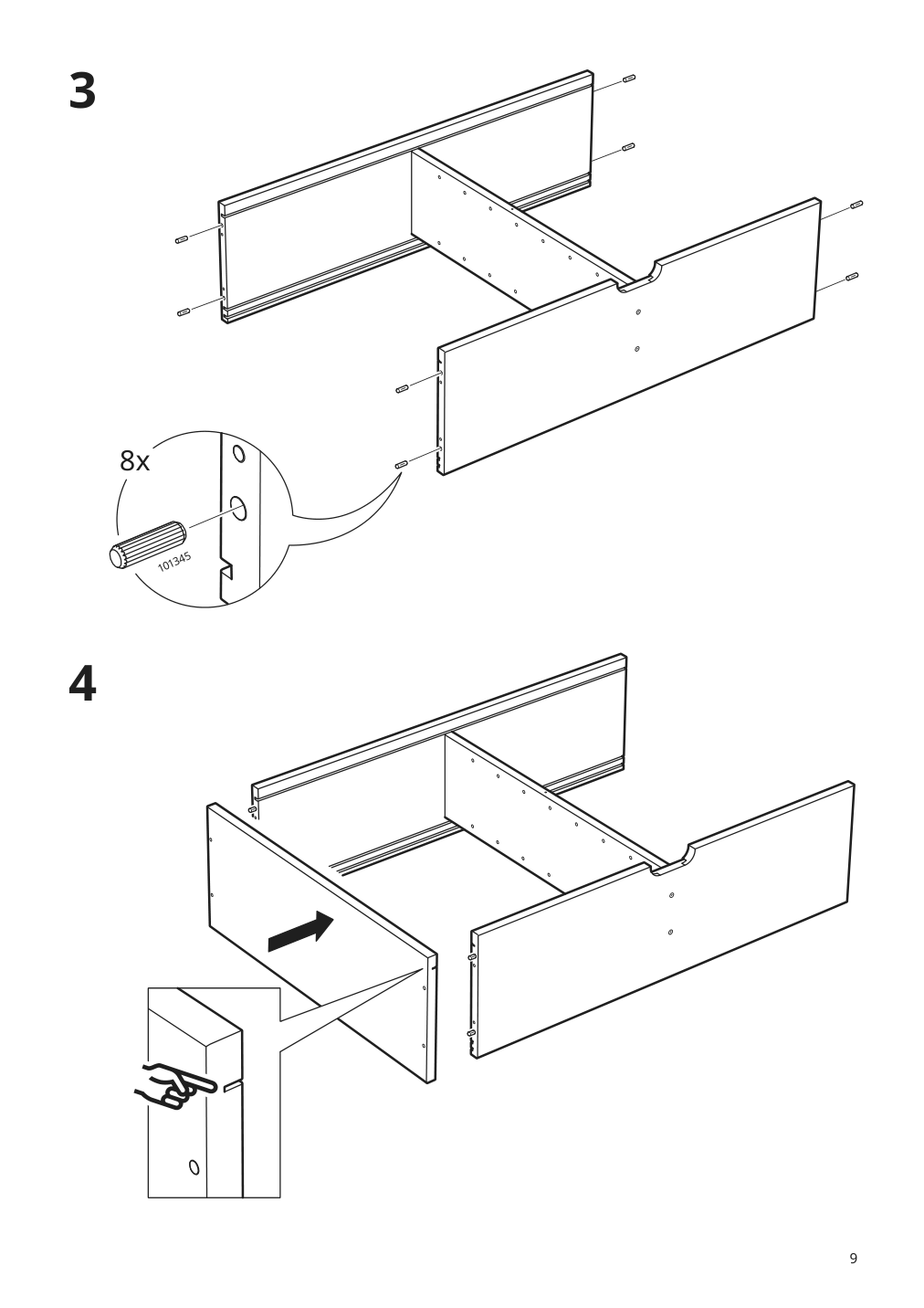 Assembly instructions for IKEA Uppspel glass door cabinet dark gray | Page 9 - IKEA UPPSPEL glass-door cabinet 905.076.36