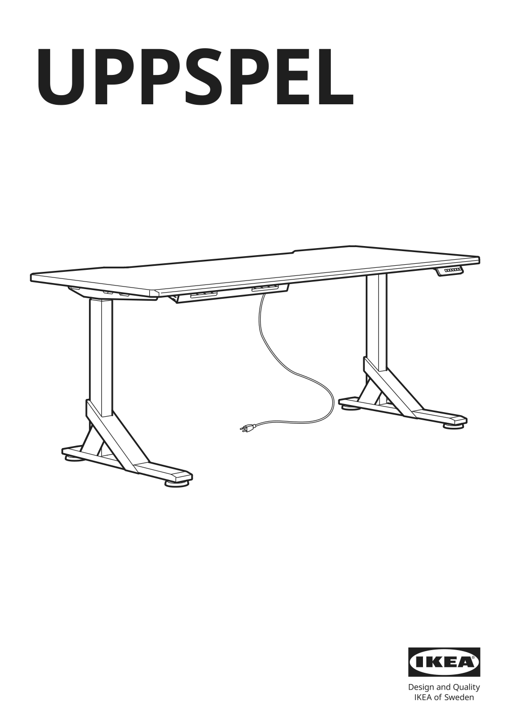 Assembly instructions for IKEA Uppspel sit stand underframe for table top black | Page 1 - IKEA UPPSPEL / MATCHSPEL gaming desk and chair 794.374.85