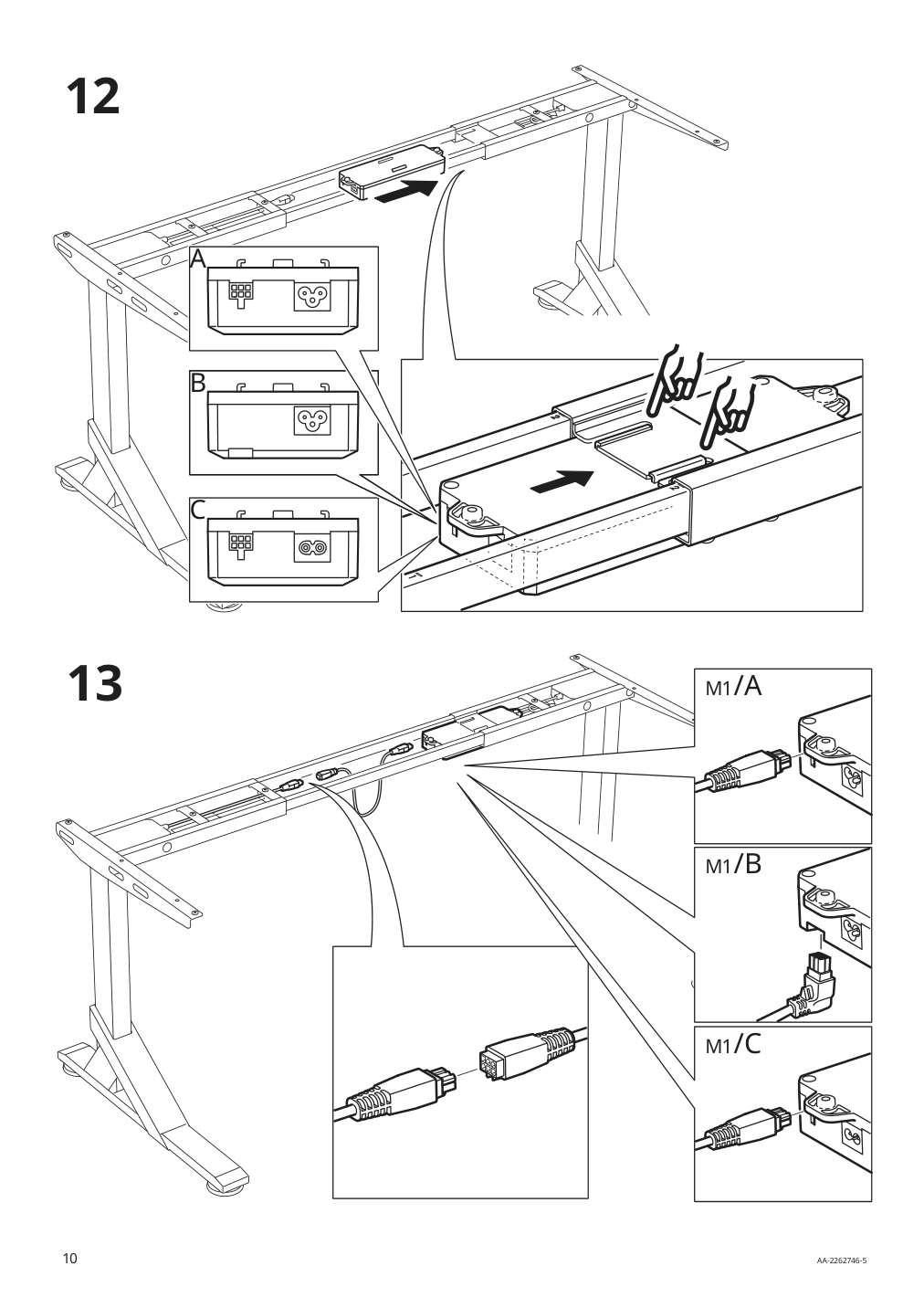 Assembly instructions for IKEA Uppspel sit stand underframe for table top black | Page 10 - IKEA UPPSPEL / MATCHSPEL gaming desk and chair 794.374.85