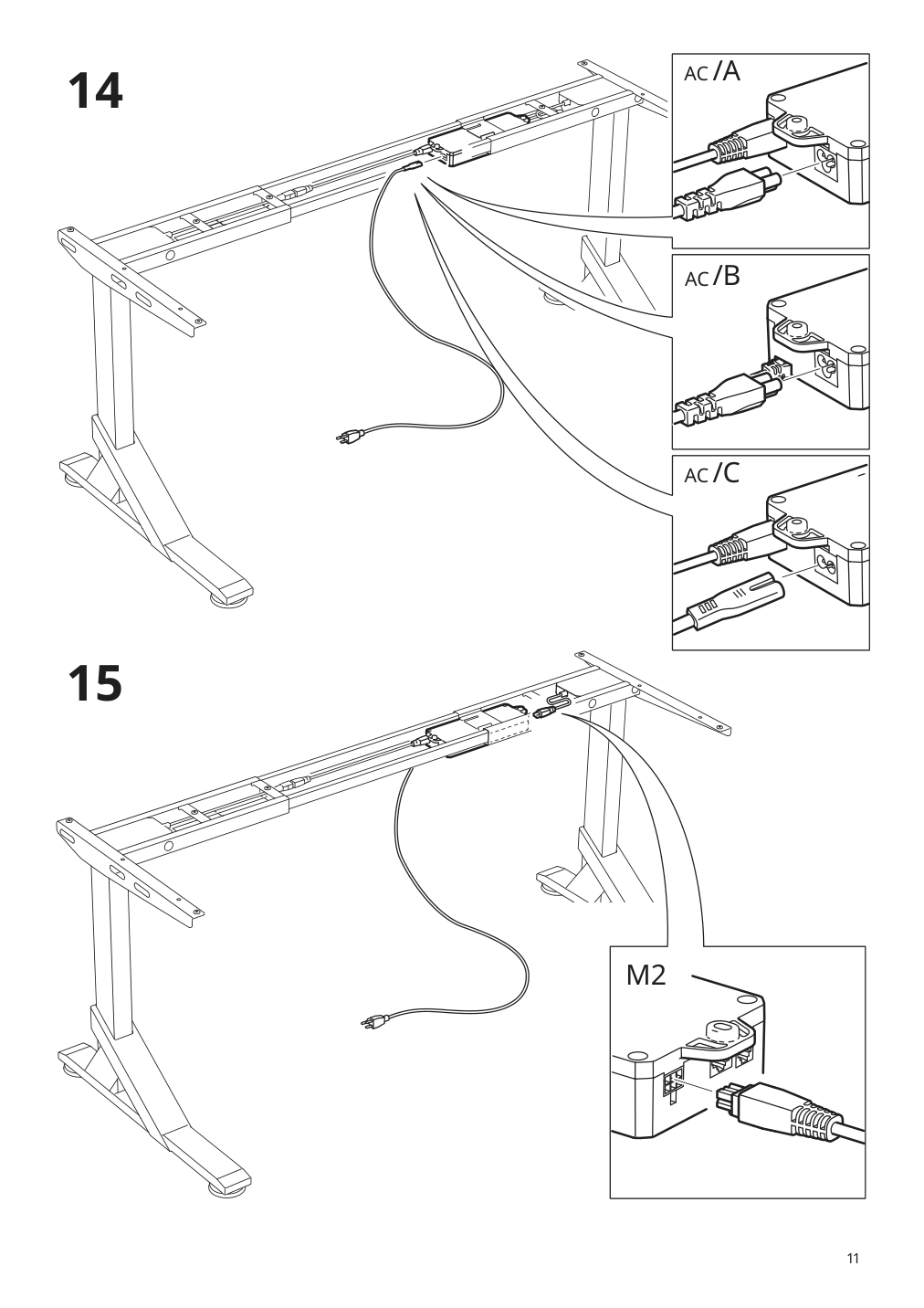 Assembly instructions for IKEA Uppspel sit stand underframe for table top black | Page 11 - IKEA UPPSPEL / MATCHSPEL gaming desk and chair 794.374.85