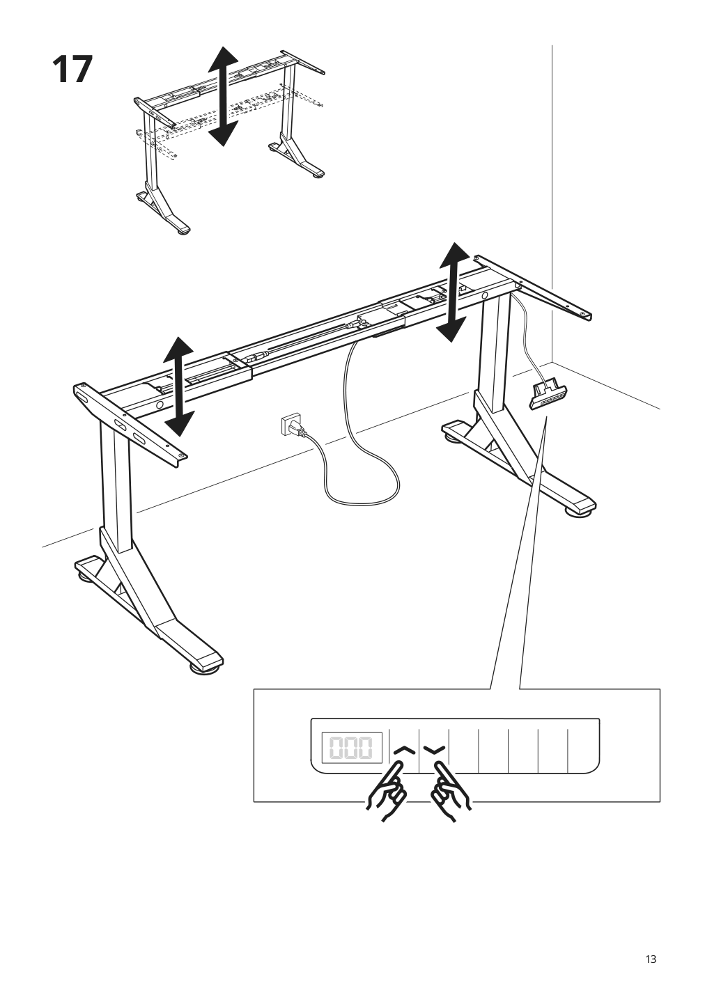 Assembly instructions for IKEA Uppspel sit stand underframe for table top black | Page 13 - IKEA UPPSPEL / MATCHSPEL gaming desk and chair 794.374.85