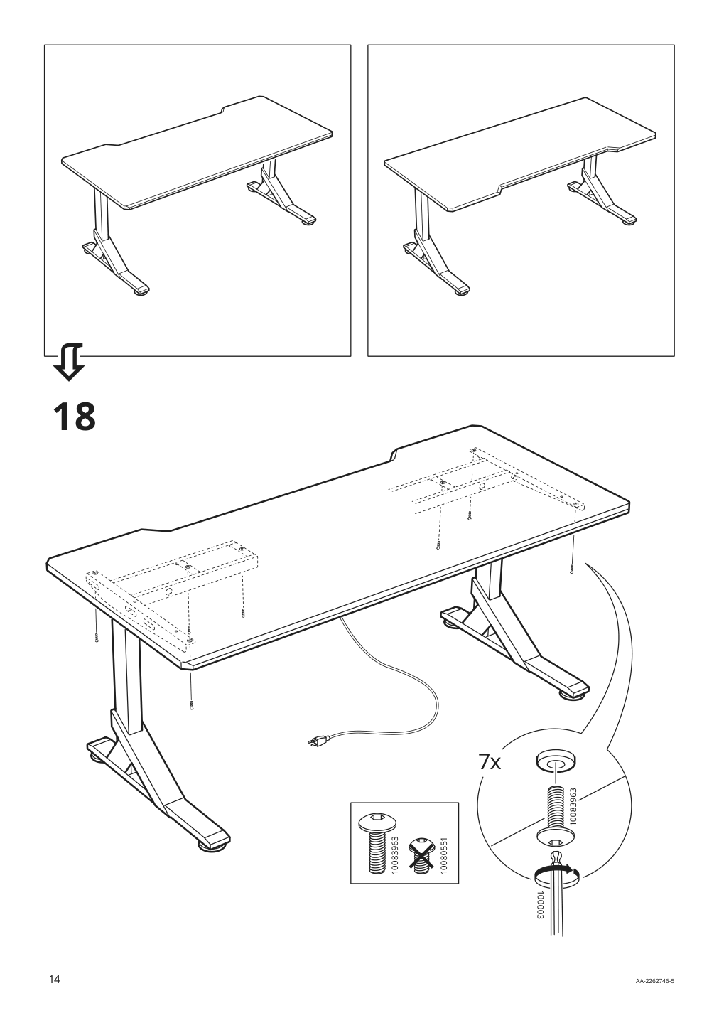 Assembly instructions for IKEA Uppspel sit stand underframe for table top black | Page 14 - IKEA UPPSPEL / MATCHSPEL gaming desk and chair 794.374.85