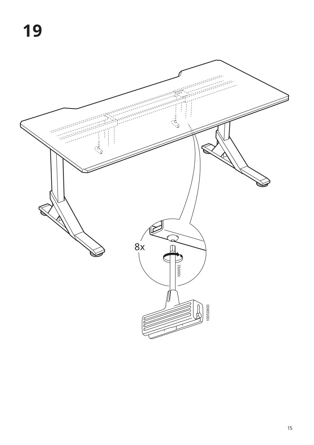 Assembly instructions for IKEA Uppspel sit stand underframe for table top black | Page 15 - IKEA UPPSPEL / MATCHSPEL gaming desk and chair 794.374.85