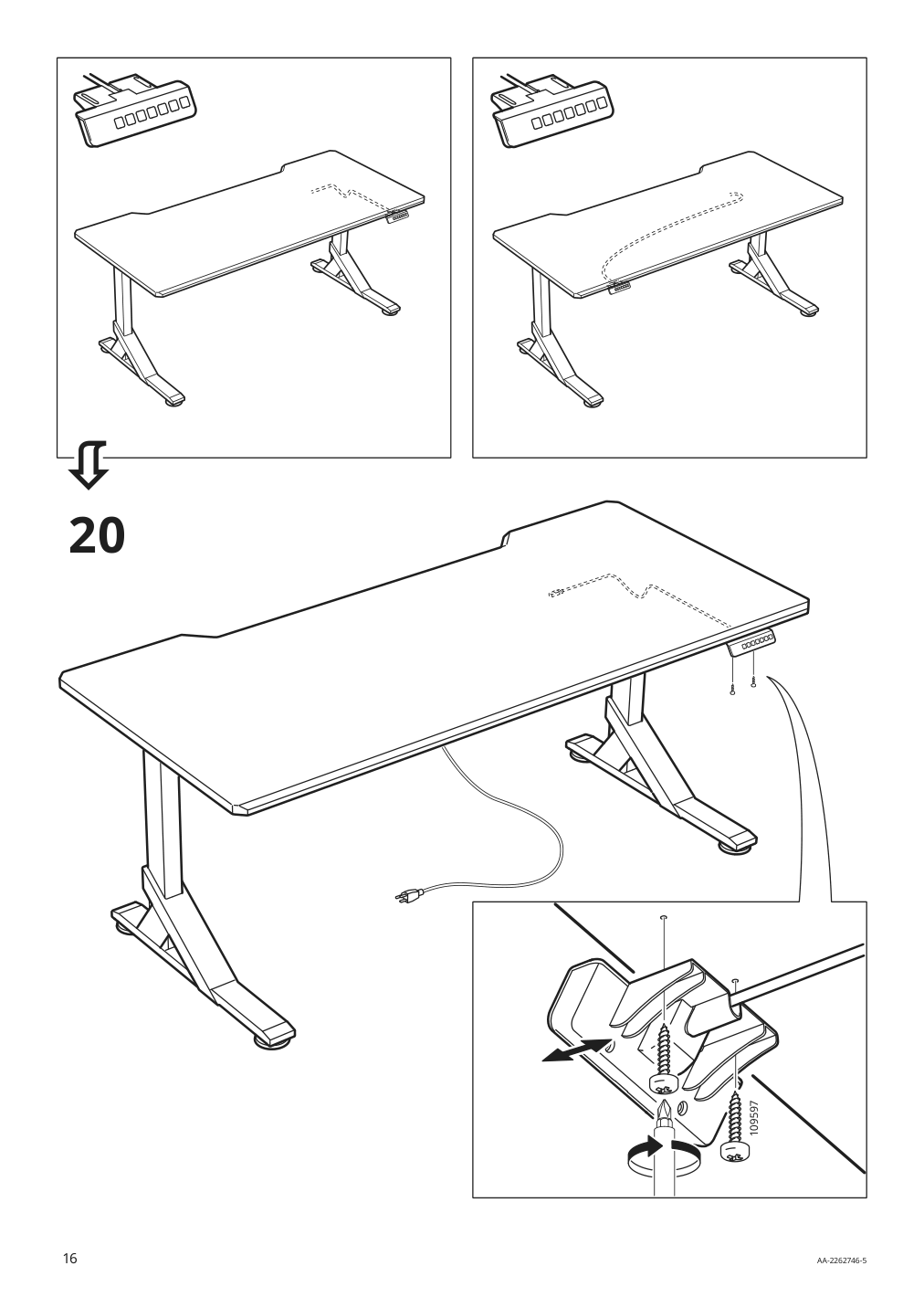 Assembly instructions for IKEA Uppspel sit stand underframe for table top black | Page 16 - IKEA UPPSPEL / MATCHSPEL gaming desk and chair 794.374.85