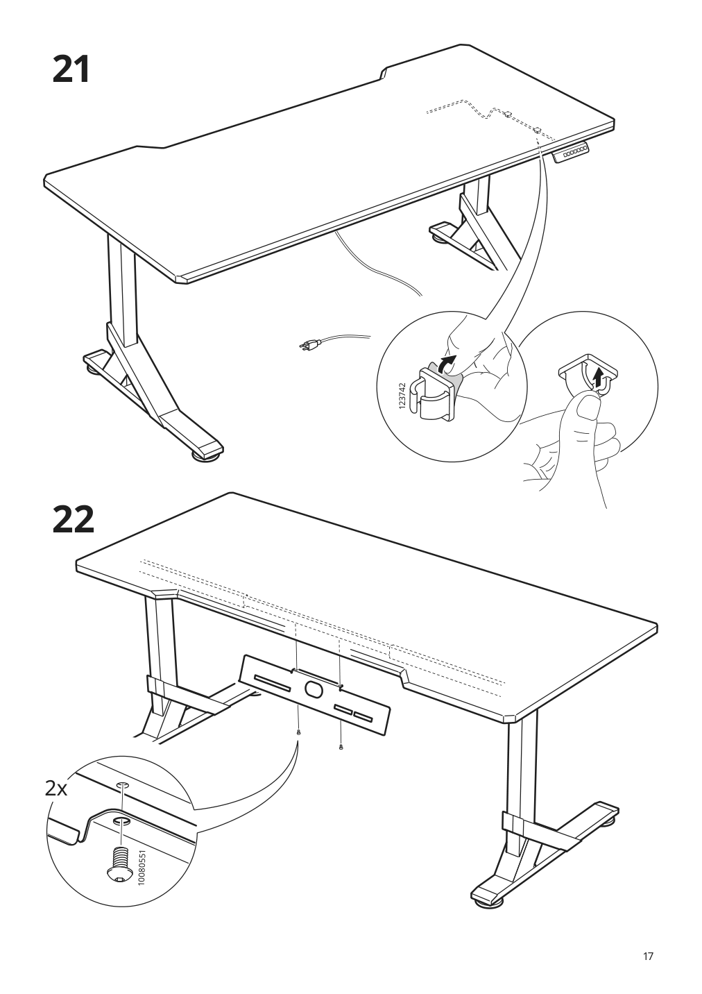 Assembly instructions for IKEA Uppspel sit stand underframe for table top black | Page 17 - IKEA UPPSPEL / MATCHSPEL gaming desk and chair 794.374.85