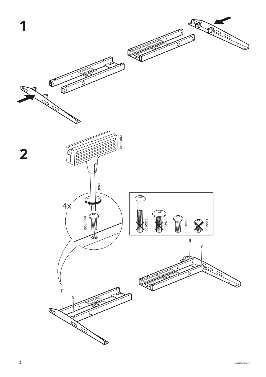 Assembly instructions for IKEA Uppspel sit stand underframe for table top black | Page 4 - IKEA UPPSPEL / MATCHSPEL gaming desk and chair 794.374.85