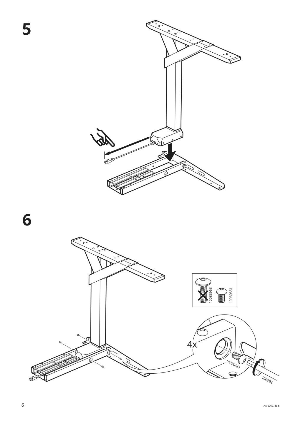 Assembly instructions for IKEA Uppspel sit stand underframe for table top black | Page 6 - IKEA UPPSPEL / MATCHSPEL gaming desk and chair 794.374.85