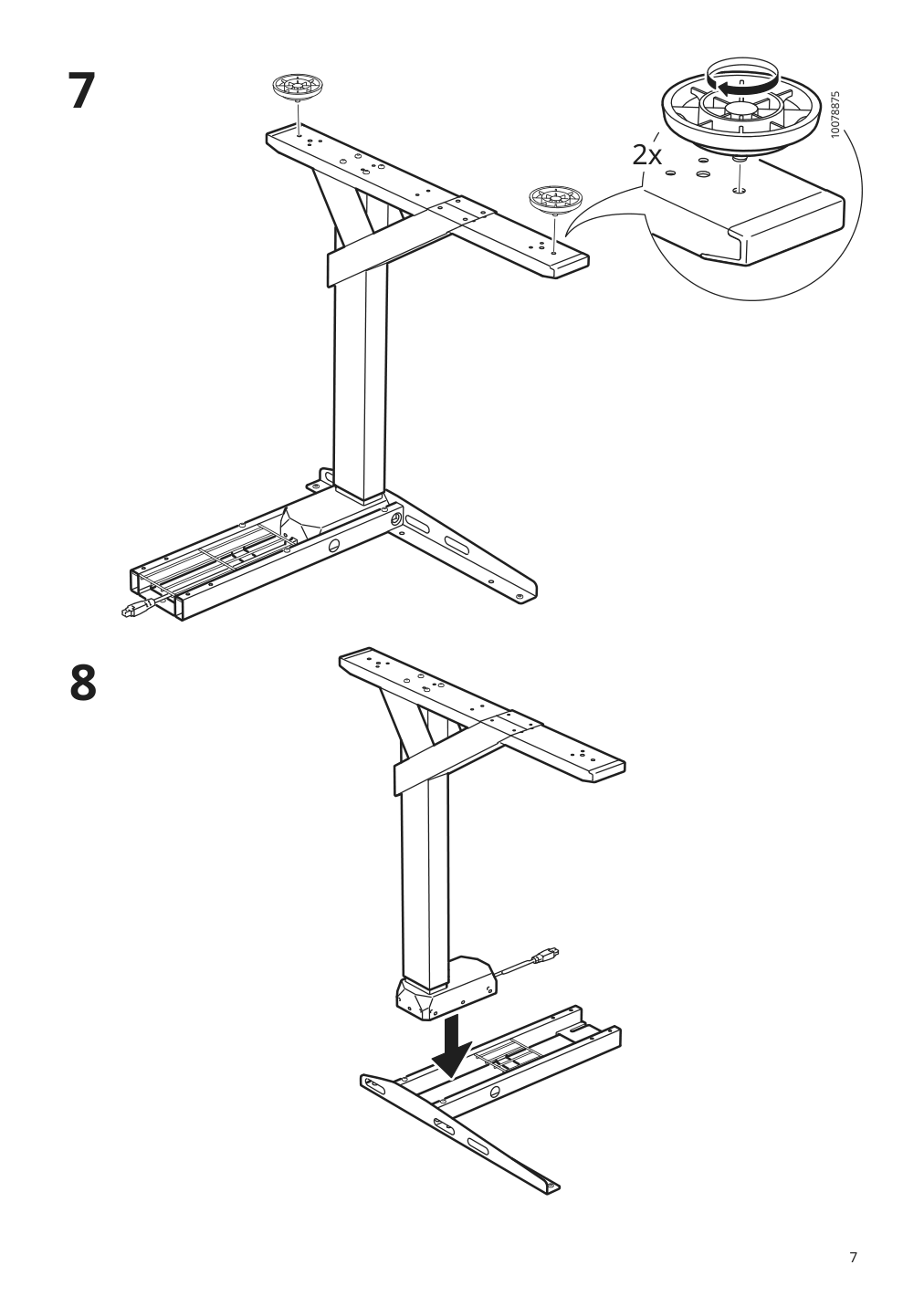 Assembly instructions for IKEA Uppspel sit stand underframe for table top black | Page 7 - IKEA UPPSPEL / MATCHSPEL gaming desk and chair 794.374.85