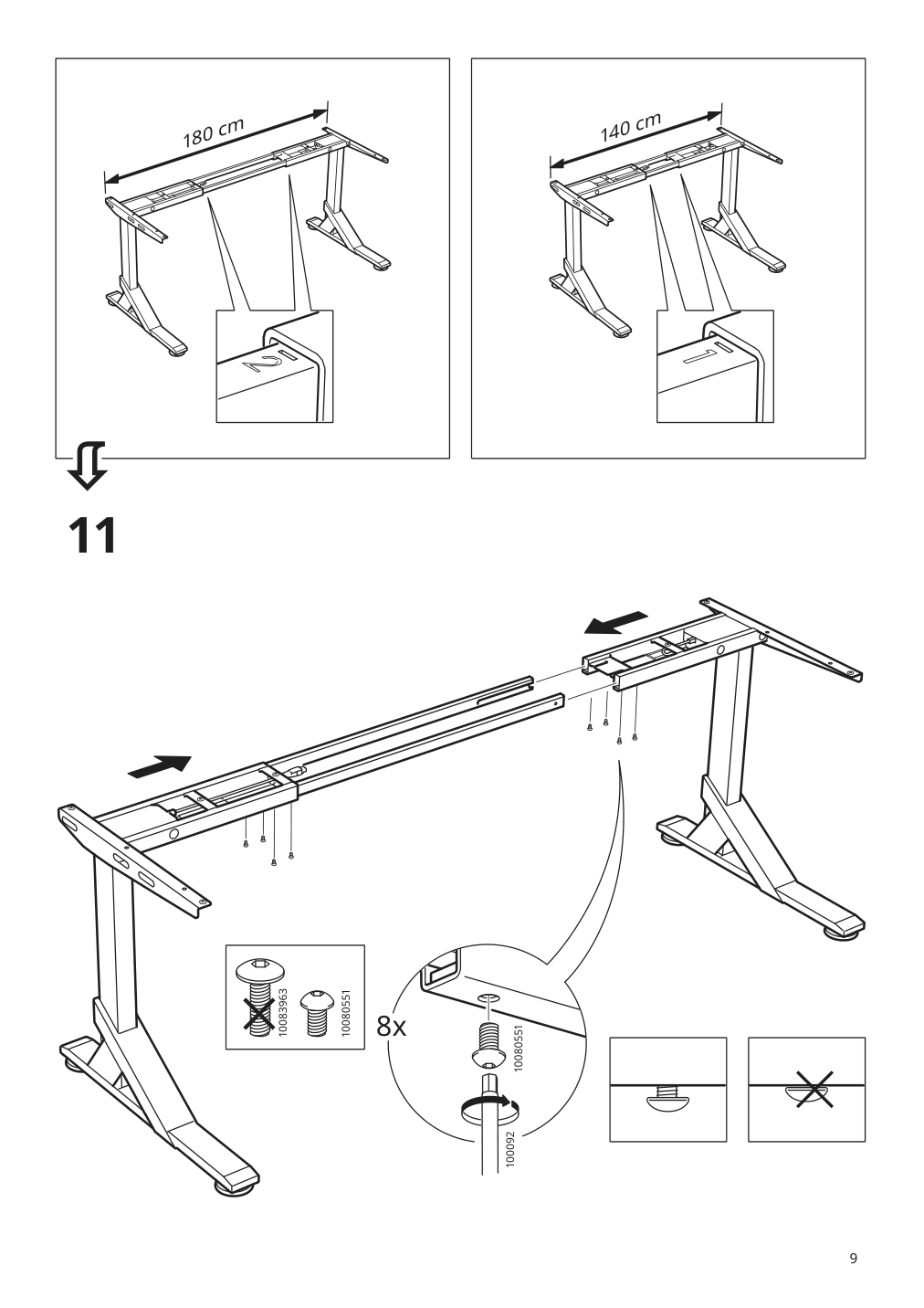 Assembly instructions for IKEA Uppspel sit stand underframe for table top black | Page 9 - IKEA UPPSPEL / MATCHSPEL gaming desk and chair 794.374.85