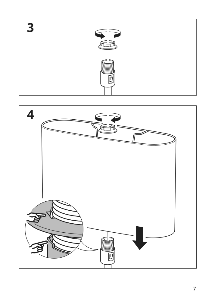 Assembly instructions for IKEA Uppvind floor lamp brass plated white | Page 7 - IKEA UPPVIND floor lamp 504.831.52