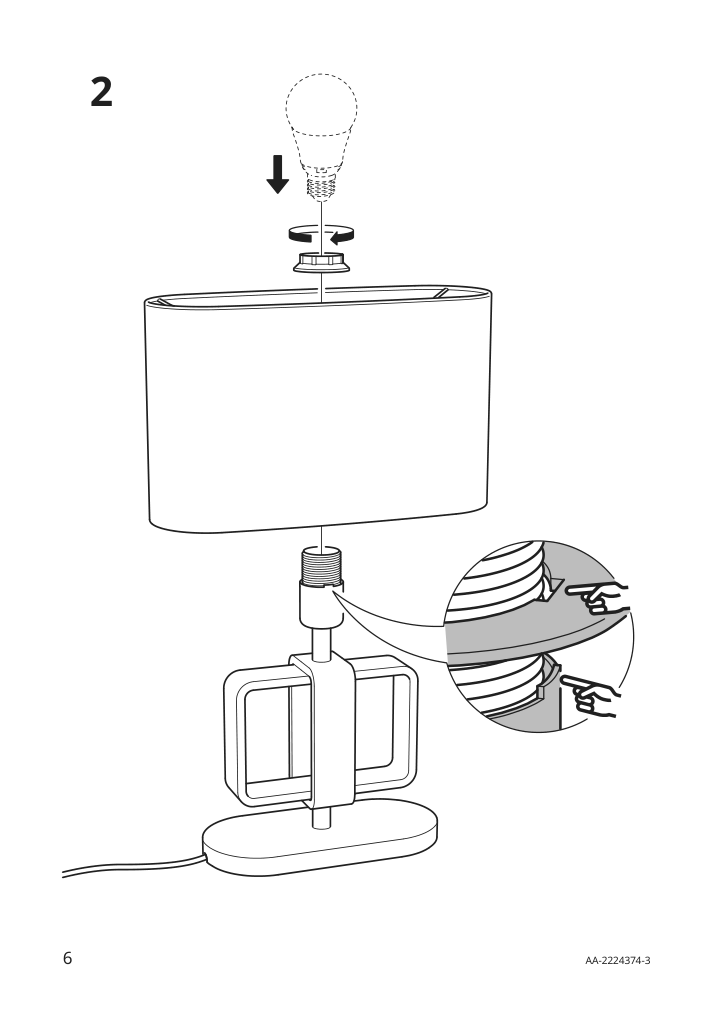 Assembly instructions for IKEA Uppvind table lamp brass plated white | Page 6 - IKEA UPPVIND table lamp 204.831.63