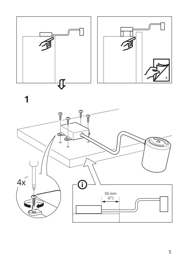 Assembly instructions for IKEA Urshult led cabinet light nickel plated | Page 5 - IKEA URSHULT LED cabinet light 602.604.05