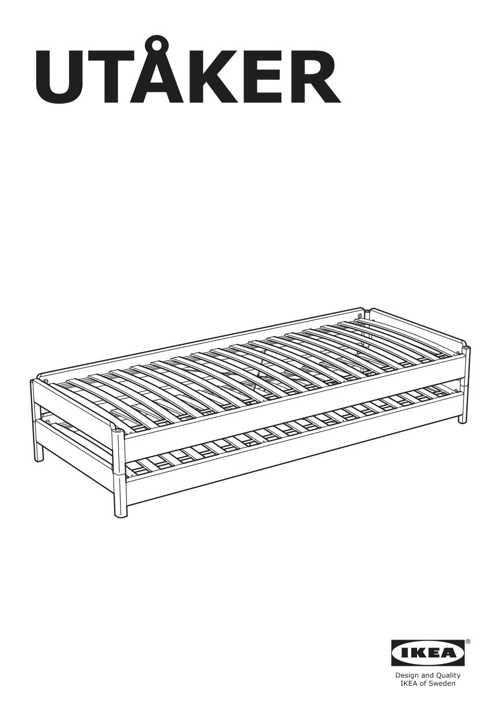 Assembly instructions for IKEA Utaker stackable bed pine | Page 1 - IKEA UTÅKER stackable bed with 2 mattresses 894.238.74